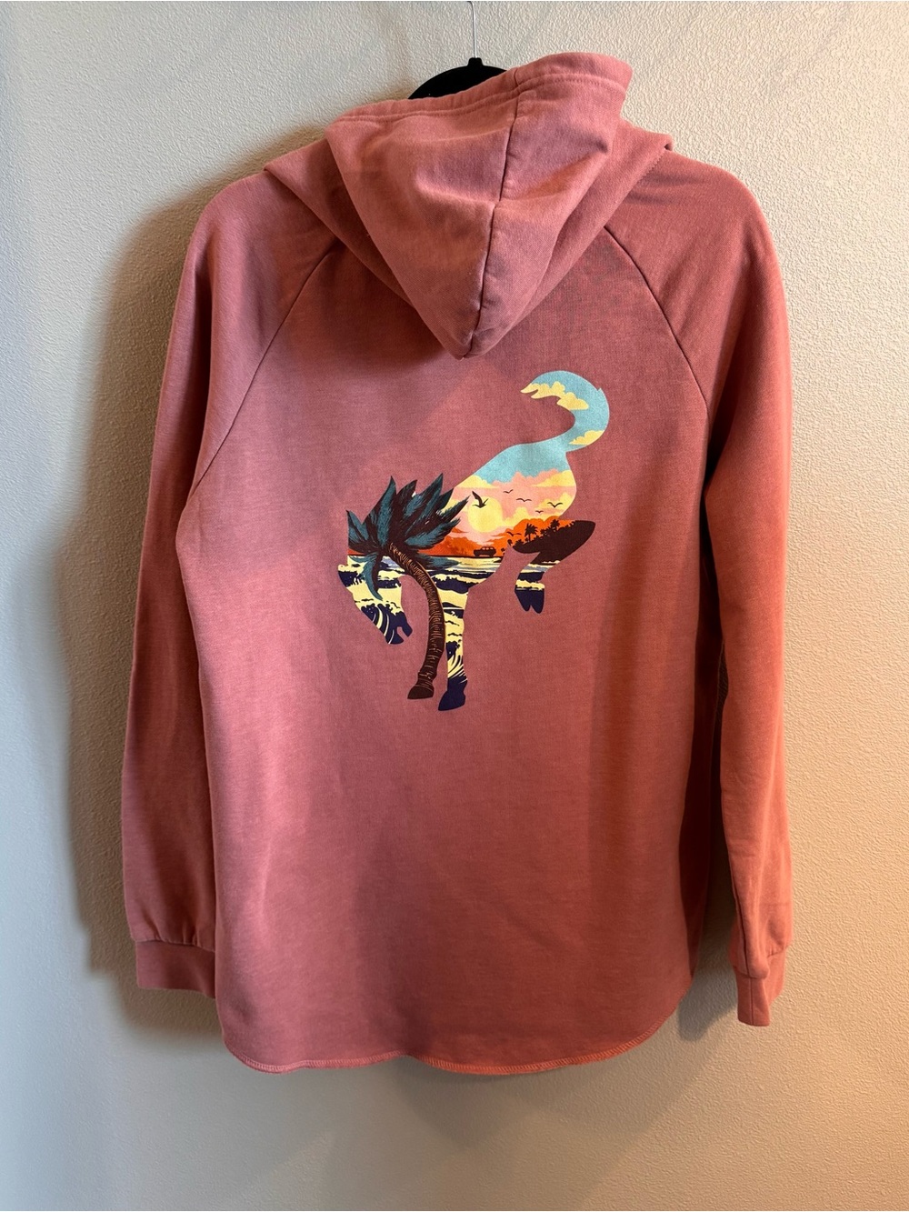 Women's Bronco Sunset Graphic Hoodie Sweatshirt - Pink